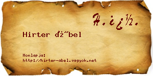 Hirter Ábel névjegykártya